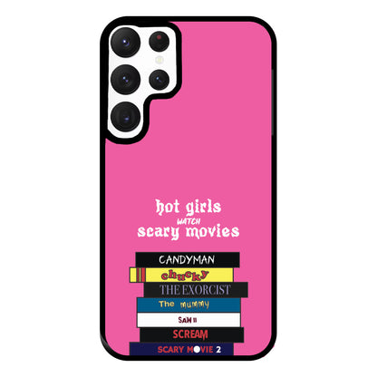 Hot Girls Watch Scary Movies Phone Case for Galaxy S22 Ultra