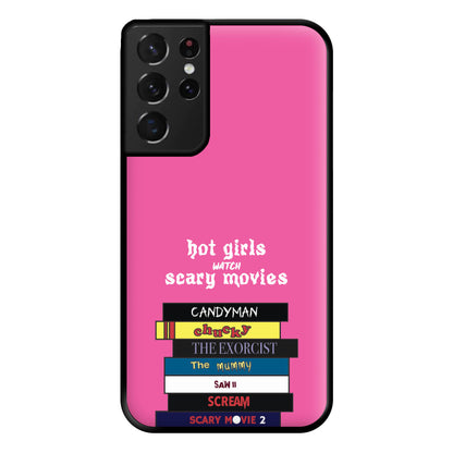 Hot Girls Watch Scary Movies Phone Case for Galaxy S21 Ultra