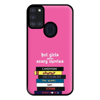 Hot Girls Watch Scary Movies Phone Case for Galaxy A21s