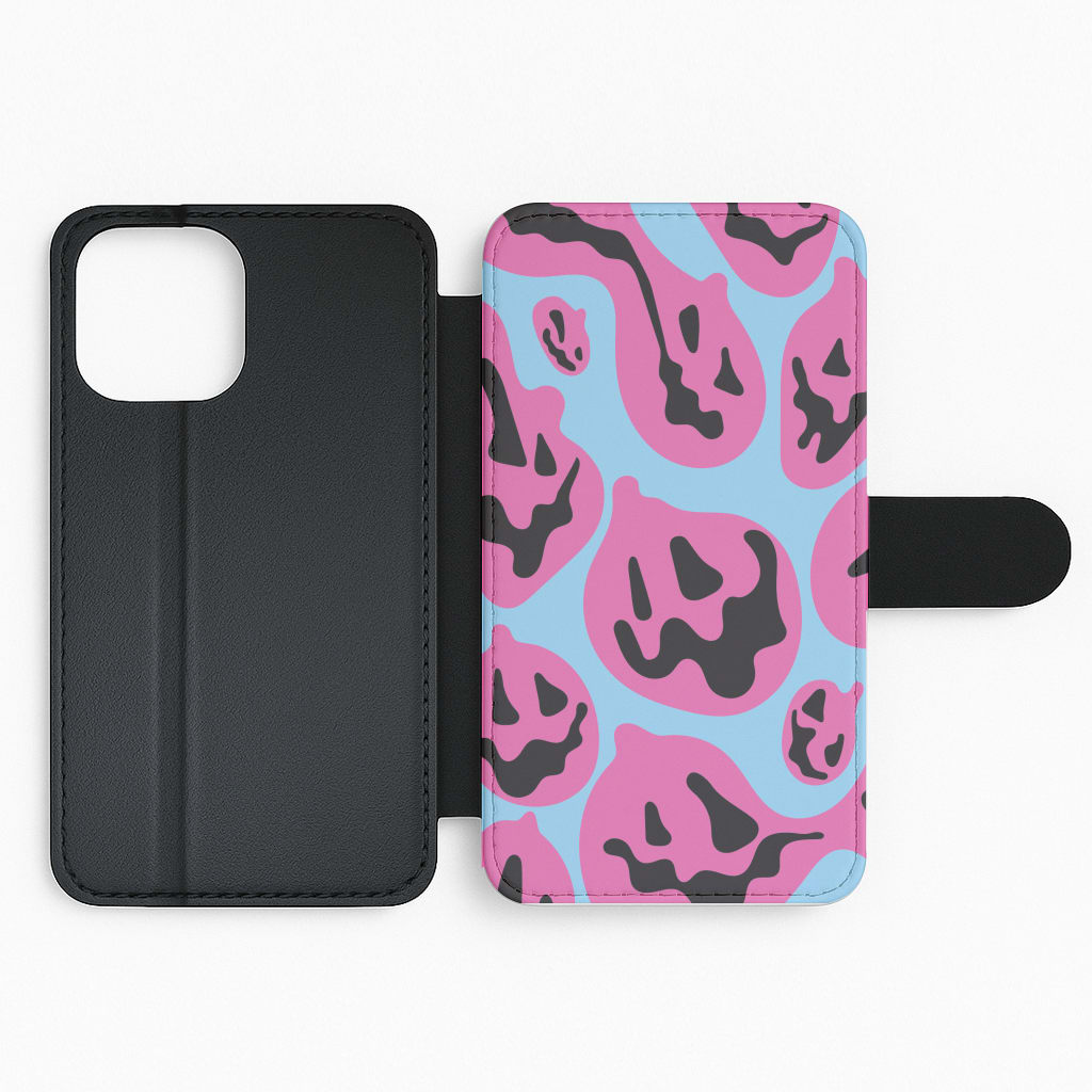 Pumpkin Blue Pattern Flip Phone Case