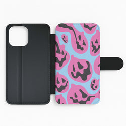 Pumpkin Blue Pattern Flip Phone Case