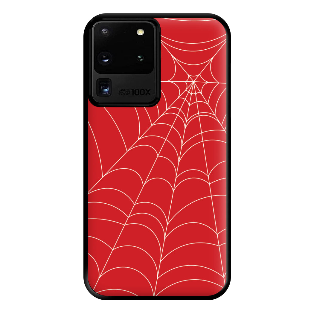 Red Cobwebs Pattern Phone Case for Galaxy S20 Ultra