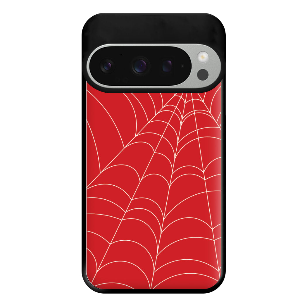 Red Cobwebs Pattern Phone Case for Google Pixel 9 Pro XL