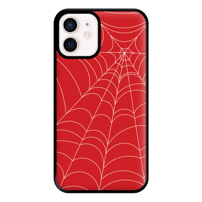 Red Cobwebs Pattern Phone Case for iPhone 13 Mini