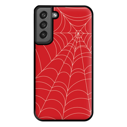 Red Cobwebs Pattern Phone Case for Galaxy S21FE