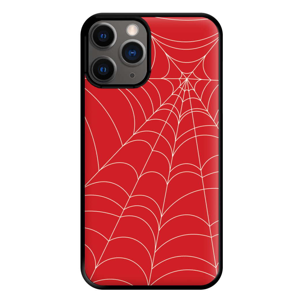 Red Cobwebs Pattern Phone Case for iPhone 12 Pro Max