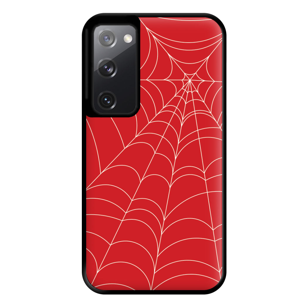 Red Cobwebs Pattern Phone Case for Galaxy S20FE