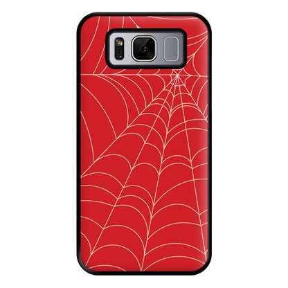 Red Cobwebs Pattern Phone Case for Galaxy S8 Plus