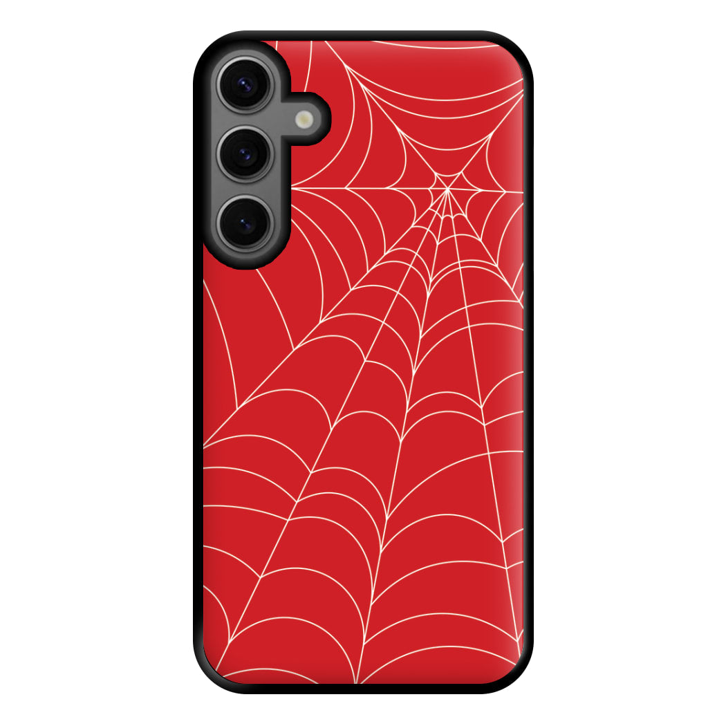 Red Cobwebs Pattern Phone Case for Galaxy S23FE