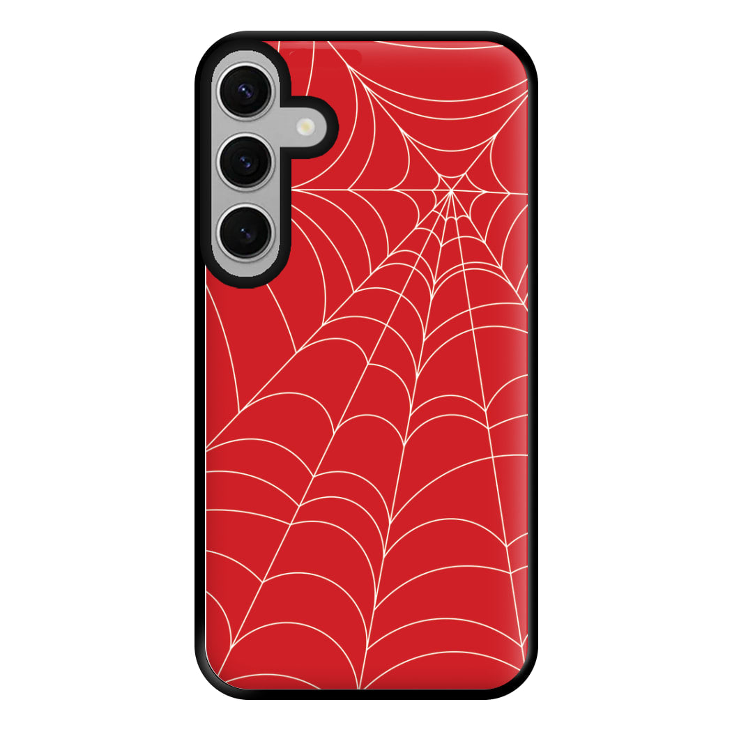 Red Cobwebs Pattern Phone Case for Galaxy S24FE