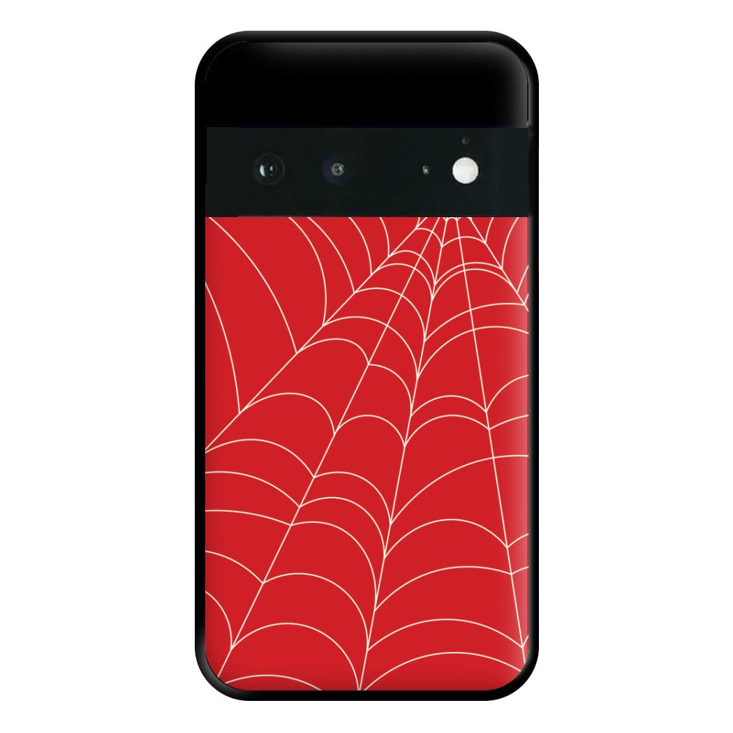 Red Cobwebs Pattern Phone Case for Google Pixel 6a