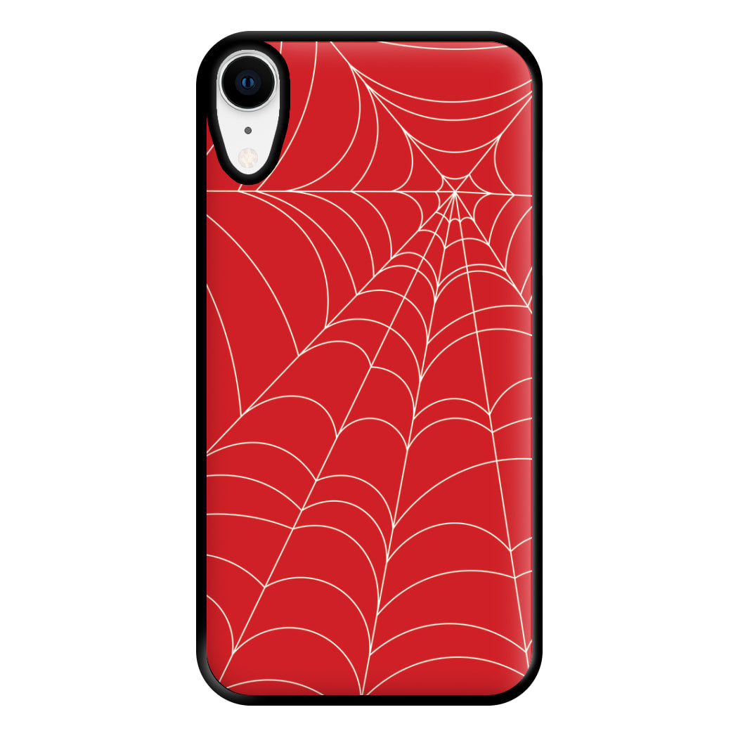 Red Cobwebs Pattern Phone Case for iPhone XR