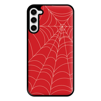 Red Cobwebs Pattern Phone Case for Galaxy S23 Plus