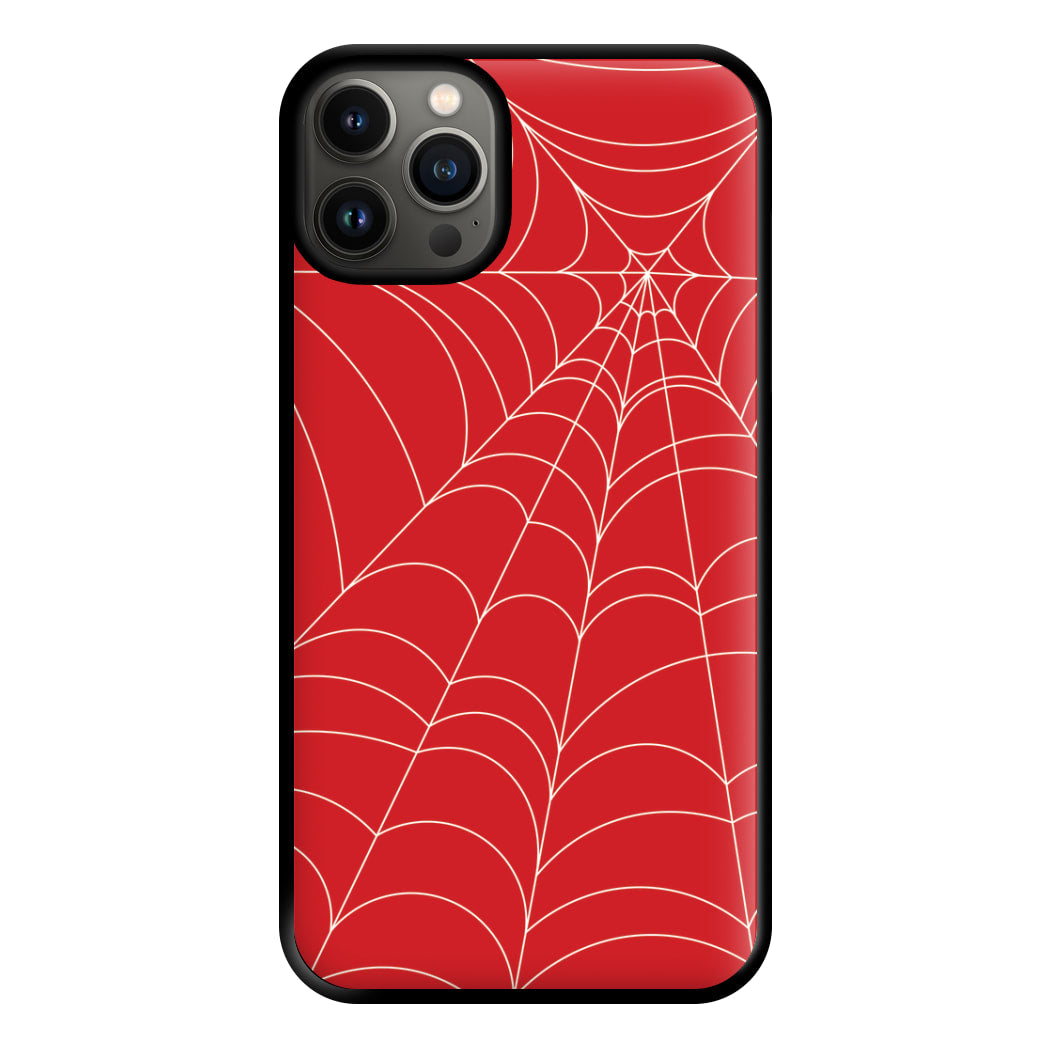 Red Cobwebs Pattern Phone Case for iPhone 13