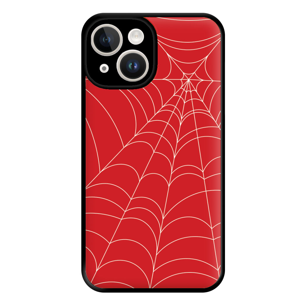 Red Cobwebs Pattern Phone Case for iPhone 14