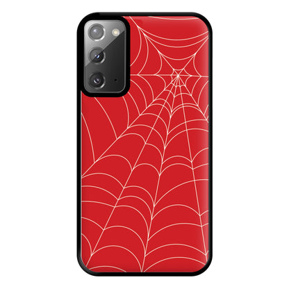 Red Cobwebs Pattern Phone Case for Galaxy Note 20 Ultra