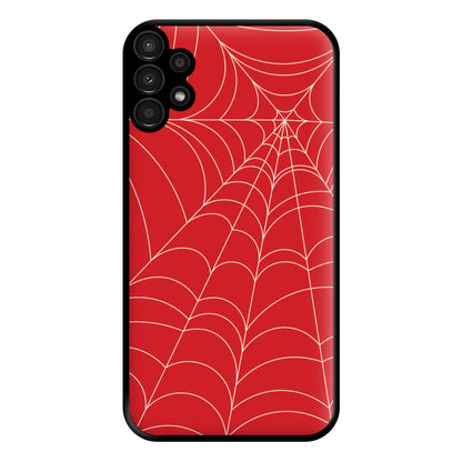 Red Cobwebs Pattern Phone Case for Galaxy A13