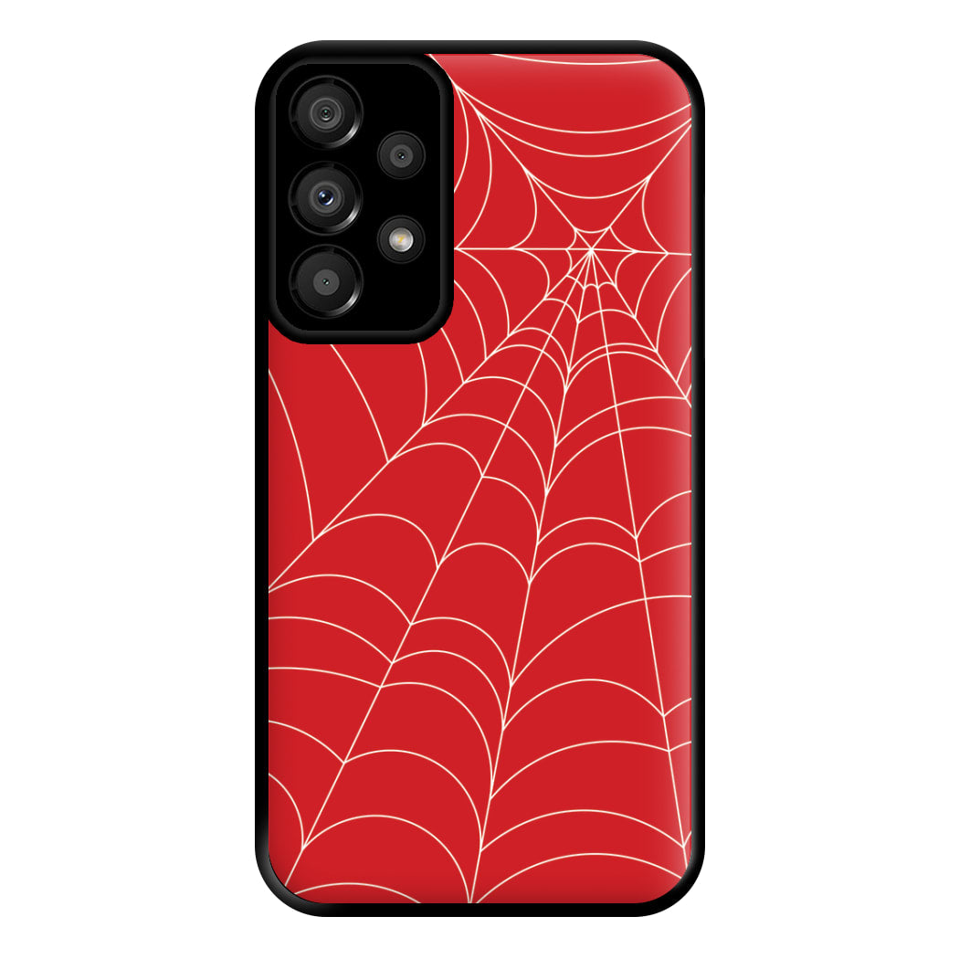 Red Cobwebs Pattern Phone Case for Galaxy A33