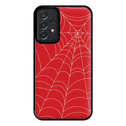 Red Cobwebs Pattern Phone Case for Galaxy A52 / A52s