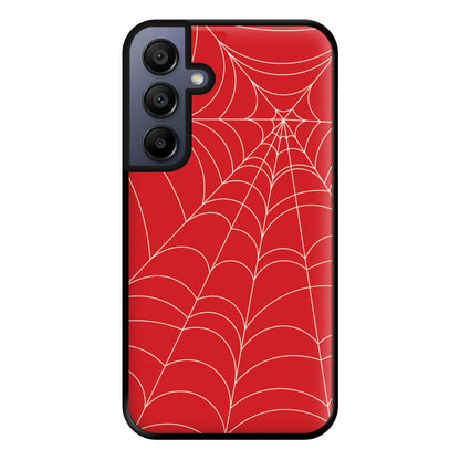 Red Cobwebs Pattern Phone Case for Galaxy A15