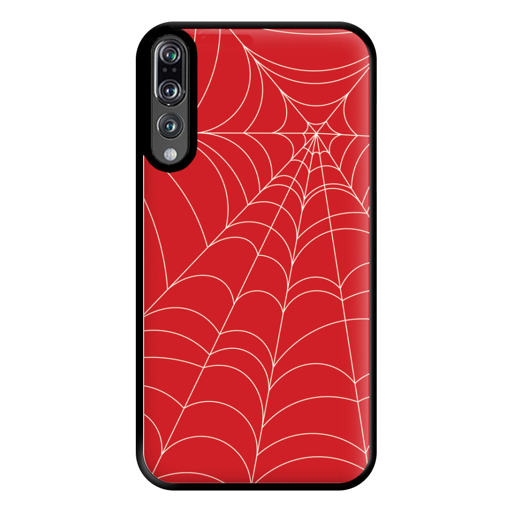 Red Cobwebs Pattern Phone Case for Huawei P20 Pro