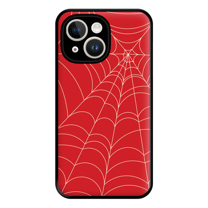 Red Cobwebs Pattern Phone Case for iPhone 14 Plus