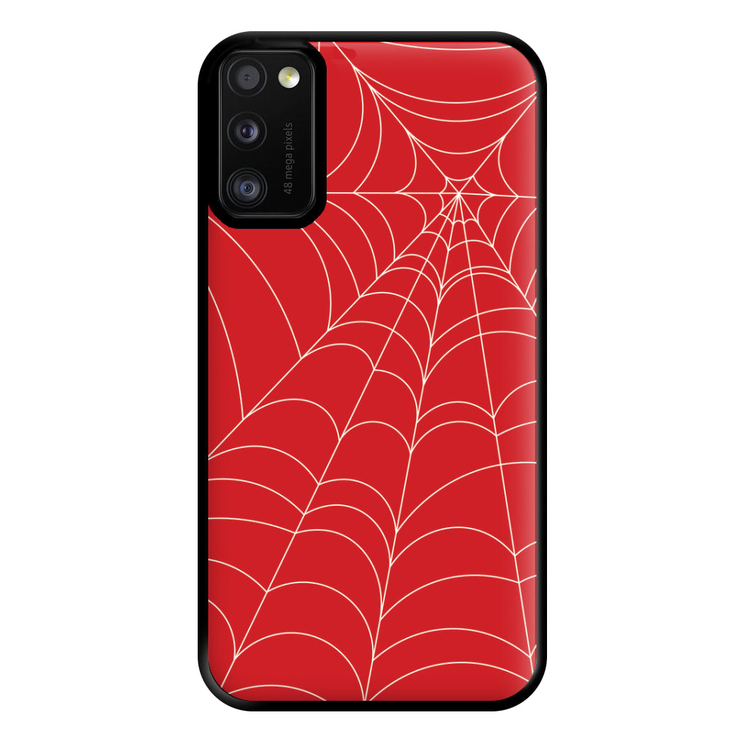 Red Cobwebs Pattern Phone Case for Galaxy A41