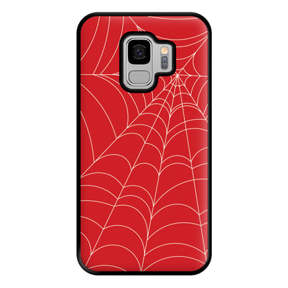 Red Cobwebs Pattern Phone Case for Galaxy S9 Plus