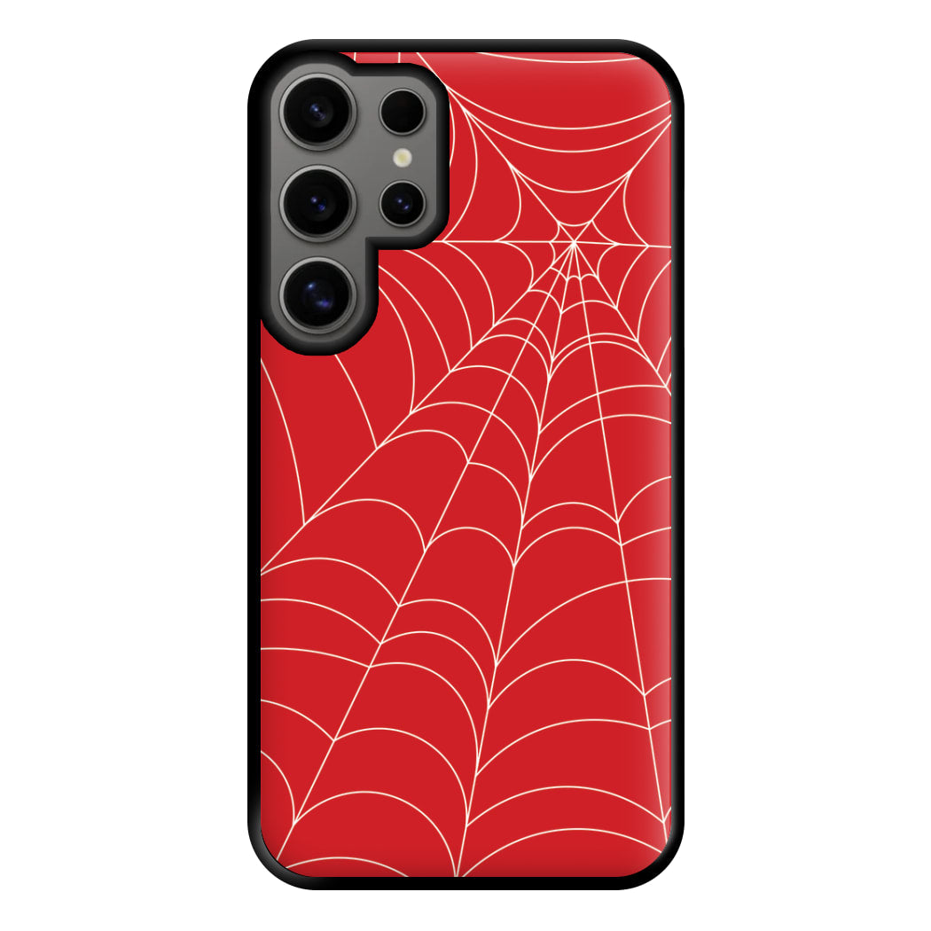 Red Cobwebs Pattern Phone Case for Galaxy S24 Ultra