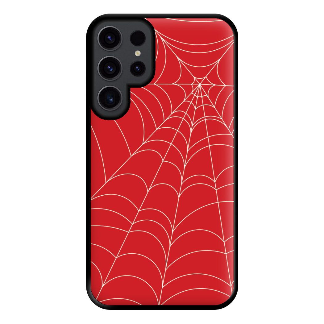 Red Cobwebs Pattern Phone Case for Galaxy S23 Ultra