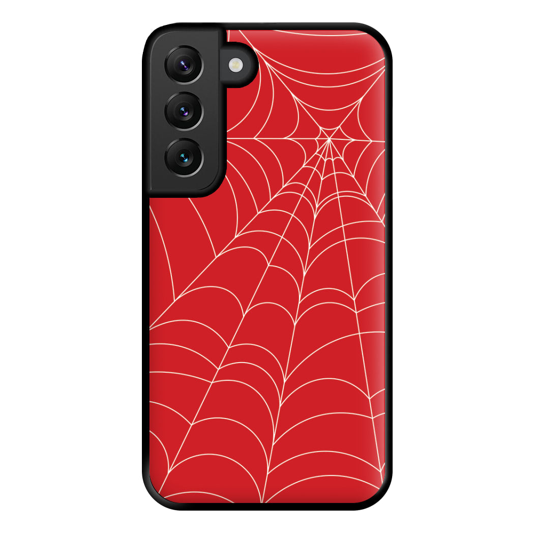 Red Cobwebs Pattern Phone Case for Galaxy S22 Plus