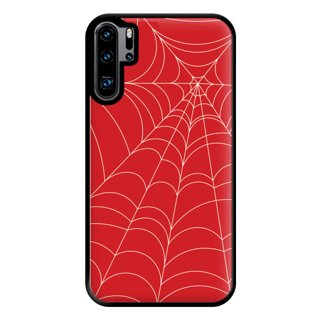 Red Cobwebs Pattern Phone Case for Huawei P30 Pro