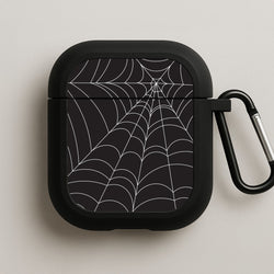 Black Cobwebs Pattern AirPods Case