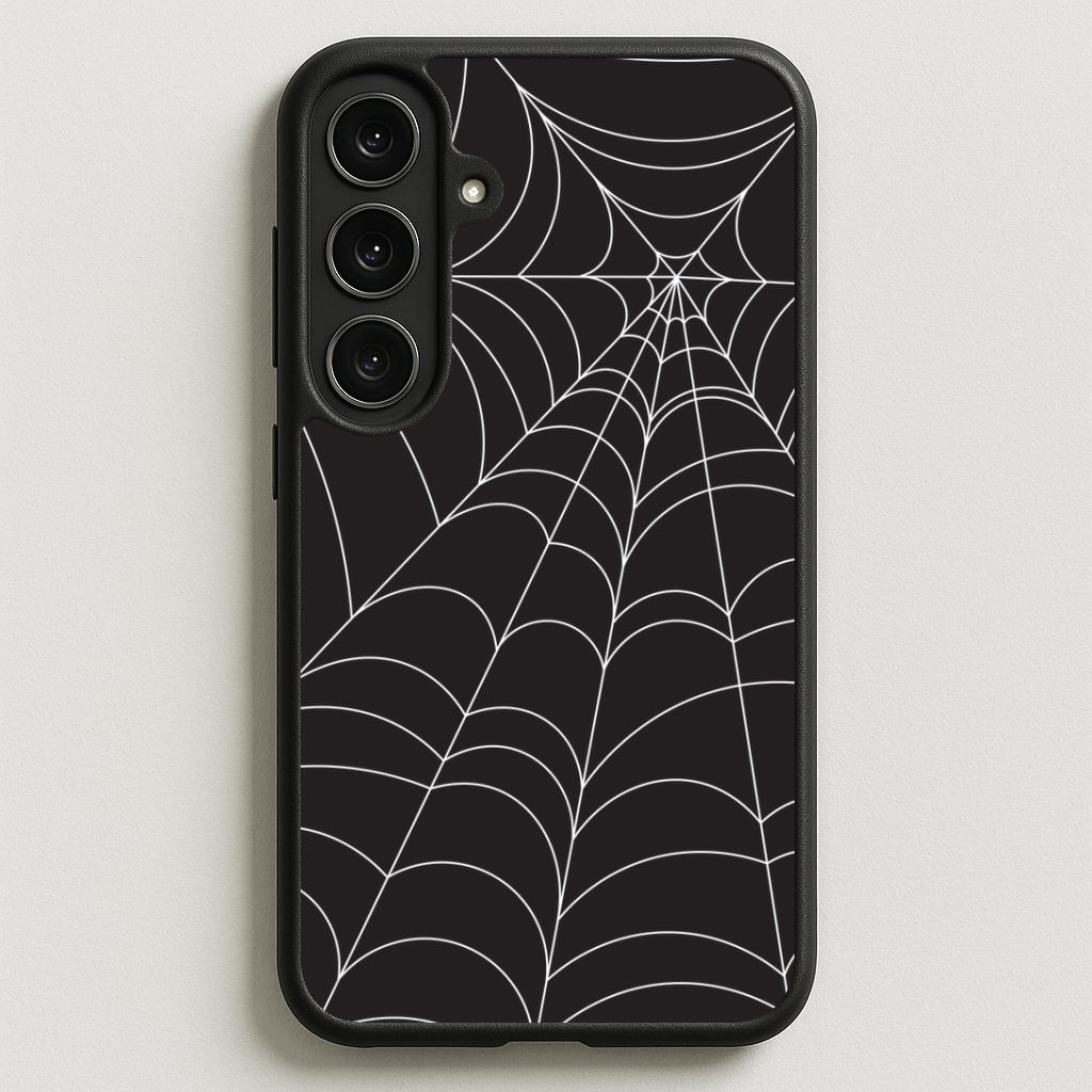 Black Cobwebs Pattern Phone Case for Galaxy S25FE