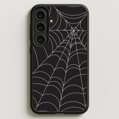 Black Cobwebs Pattern Phone Case for Galaxy S25FE