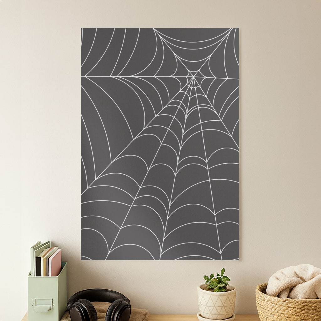 Black Cobwebs Pattern Poster
