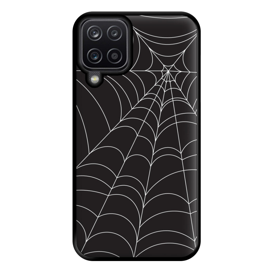 Black Cobwebs Pattern Phone Case for Galaxy A12