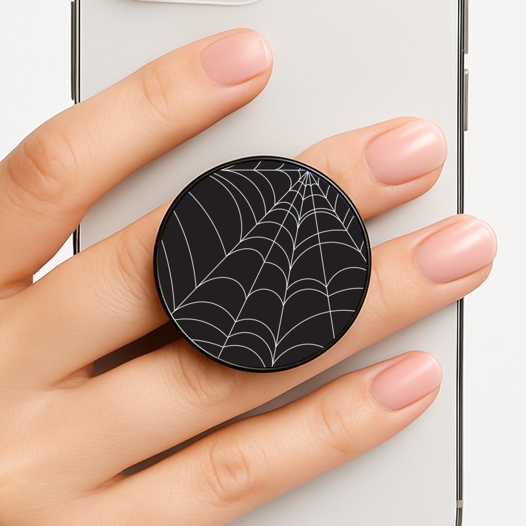 Black Cobwebs Pattern Phone Grip