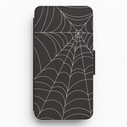 Black Cobwebs Pattern Flip / Wallet Phone Case 1