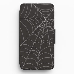 Black Cobwebs Pattern Flip / Wallet Phone Case