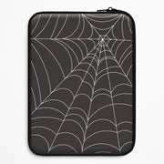 Black Cobwebs Pattern Laptop Sleeve 1