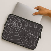 Black Cobwebs Pattern Laptop Sleeve 2