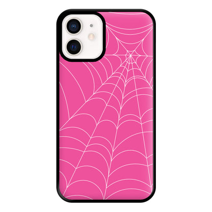 Pink Cobwebs Pattern Phone Case for iPhone 13 Mini