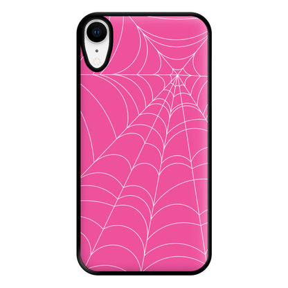 Pink Cobwebs Pattern Phone Case for iPhone XR