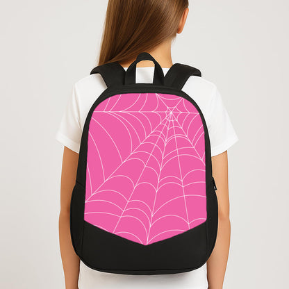 Pink Cobwebs Pattern Large School Bag