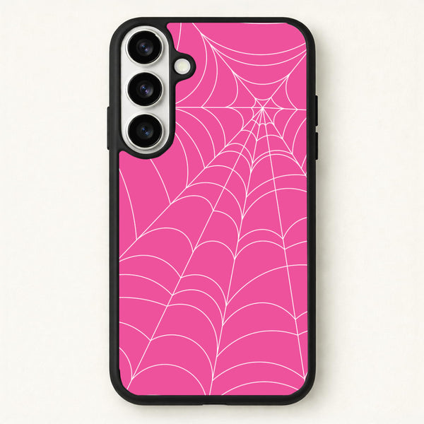 Pink Cobwebs Pattern Phone Case for Galaxy S26 Plus