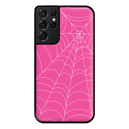 Pink Cobwebs Pattern Phone Case for Galaxy S21 Ultra