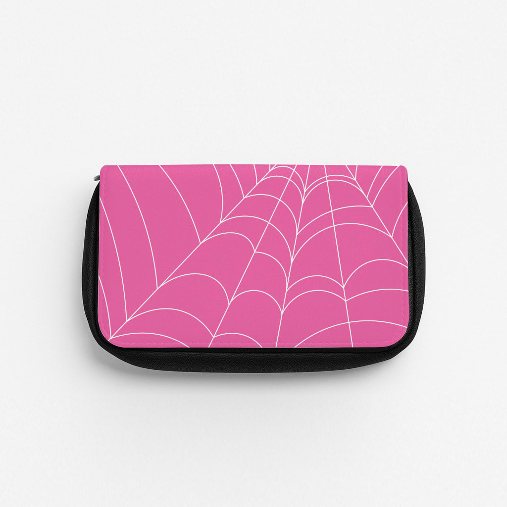 Pink Cobwebs Pattern Pencil Case