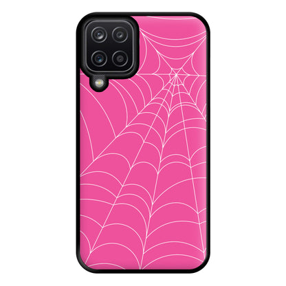 Pink Cobwebs Pattern Phone Case for Galaxy A12