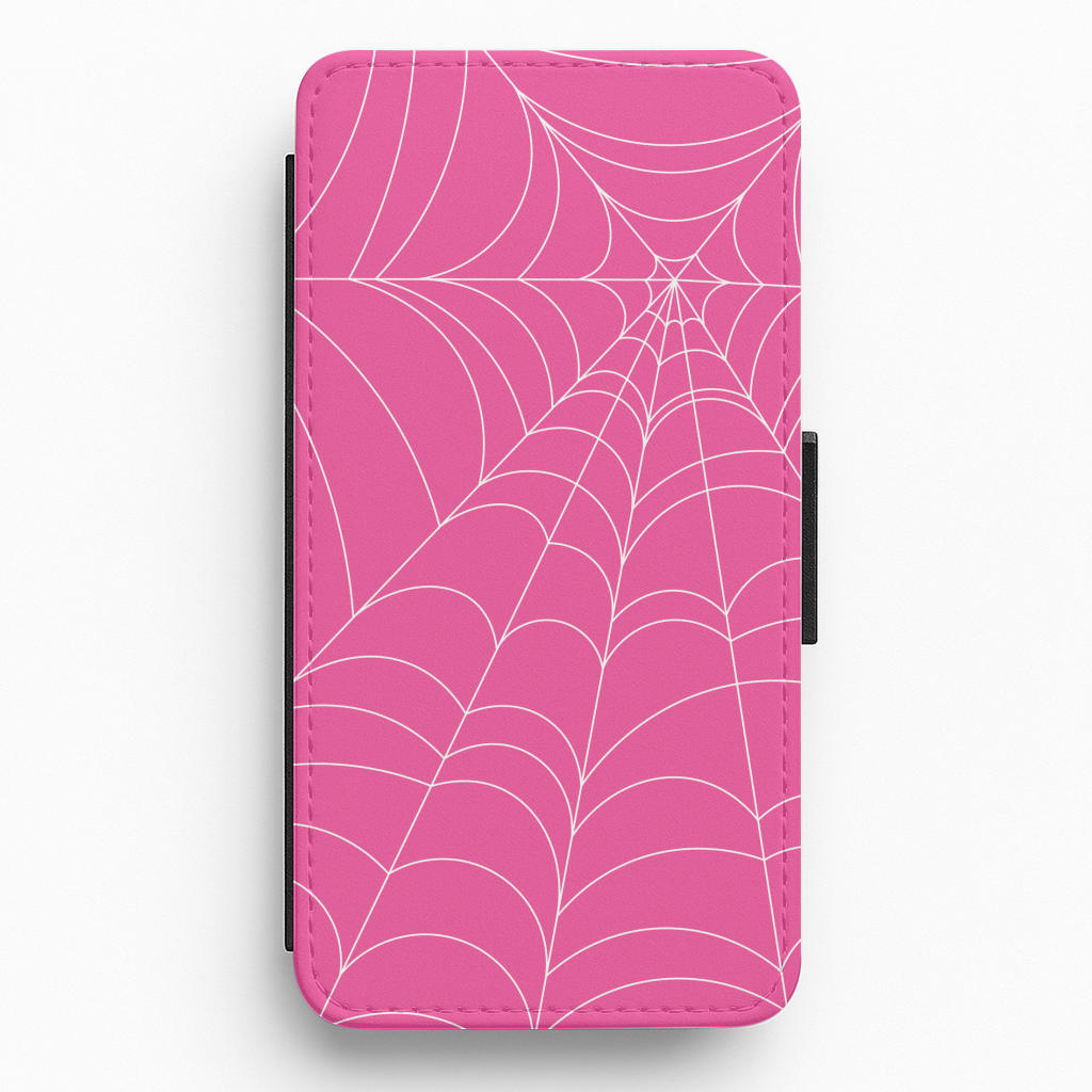 Pink Cobwebs Pattern Flip / Wallet Phone Case